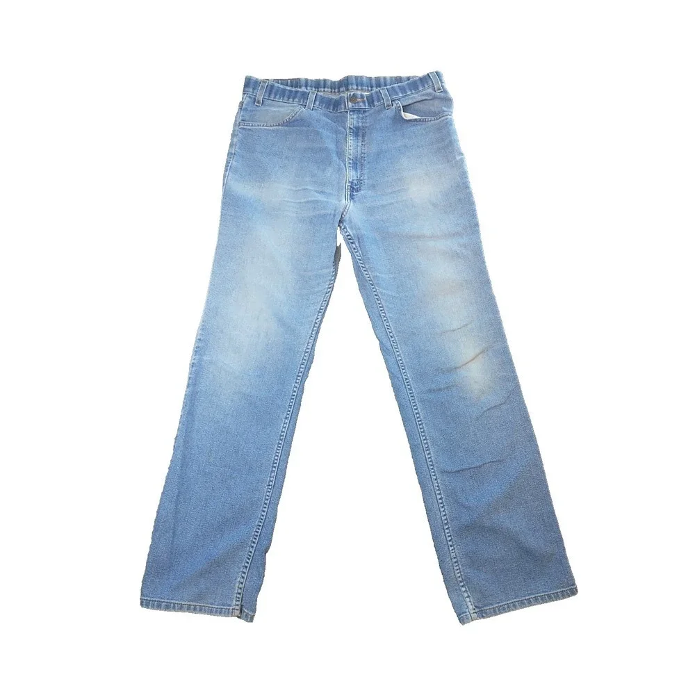 Levis Action Slacks Mens 36x31 Light Wash Blue Denim Straight Leg Jeans Vintage
